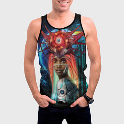 Майка-безрукавка мужская Cyberpunk girl, цвет: 3D-черный — фото 2