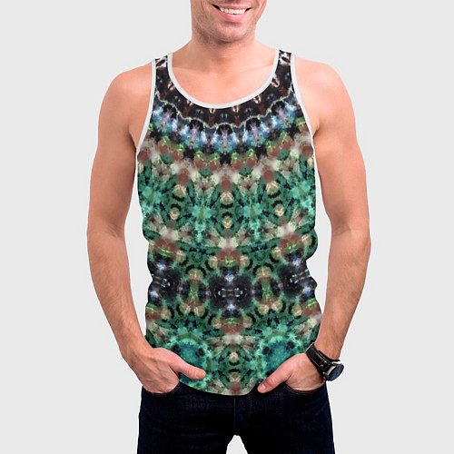 Мужская майка без рукавов Этнический восточный узор / 3D-Белый – фото 3