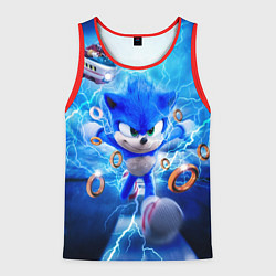 Майка-безрукавка мужская SONIC СИНИЙ ЁЖ Z, цвет: 3D-красный