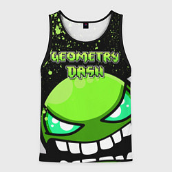 Майка-безрукавка мужская Geometry Dash: Green Evil, цвет: 3D-черный