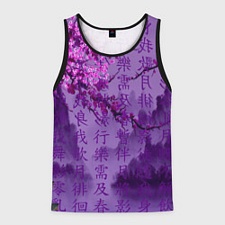 Майка-безрукавка мужская Фиолетовый китай, цвет: 3D-черный