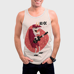 Майка-безрукавка мужская Ангус Янг ACDC, цвет: 3D-белый — фото 2