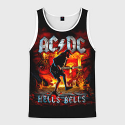 Майка-безрукавка мужская ACDC HELLS BELLS, цвет: 3D-белый