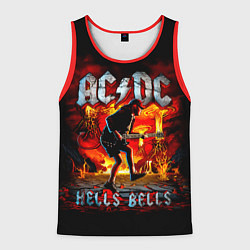Майка-безрукавка мужская ACDC HELLS BELLS, цвет: 3D-красный