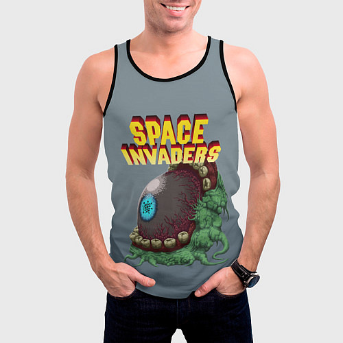 Мужская майка без рукавов Boss Space Invaders Old game Z / 3D-Черный – фото 3
