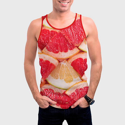Мужская майка без рукавов ЦИТРУСОВЫЙ МИКС CITRUS MIX / 3D-Красный – фото 3