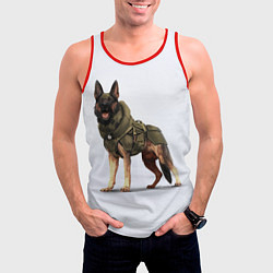 Майка-безрукавка мужская Служебная собака К9 K9, цвет: 3D-красный — фото 2