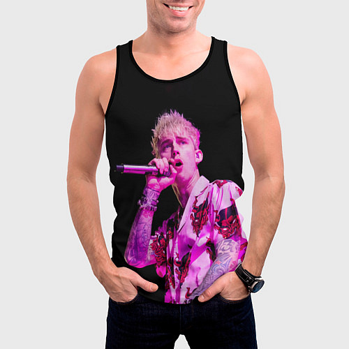 Мужская майка без рукавов МГК на концерте / 3D-Черный – фото 3