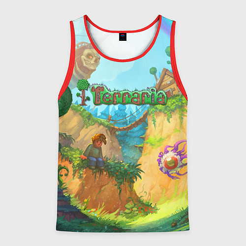 Мужская майка без рукавов Terraria Террария Z / 3D-Красный – фото 1