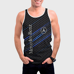 Майка-безрукавка мужская MERCEDES LOGO NEON, цвет: 3D-белый — фото 2