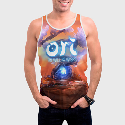 Мужская майка без рукавов Ori and the Will of the Wisps Ори и Блуждающие ого / 3D-Белый – фото 3