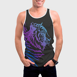 Майка-безрукавка мужская Tiger Neon, цвет: 3D-белый — фото 2