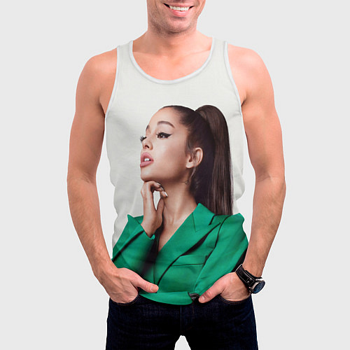Мужская майка без рукавов Ариана в зелёном / 3D-Белый – фото 3