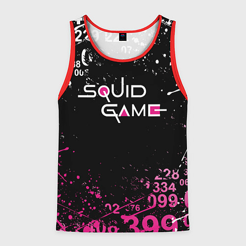 Мужская майка без рукавов Игра в кальмара: Брызги красок / 3D-Красный – фото 1