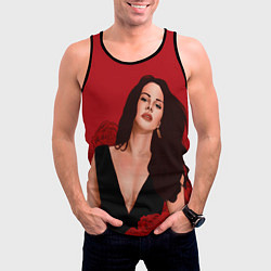 Майка-безрукавка мужская Лана в розах, цвет: 3D-черный — фото 2