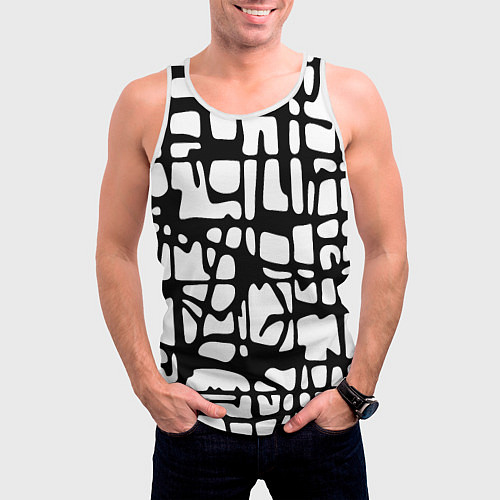Мужская майка без рукавов Черно-Белый мотив Cantabrigiensia, подходящий для / 3D-Белый – фото 3