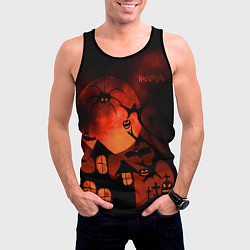 Майка-безрукавка мужская Красная луна на Хэллоуин, цвет: 3D-черный — фото 2