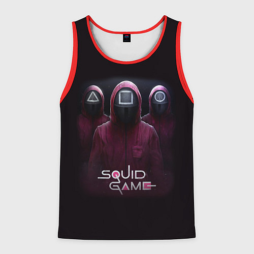Мужская майка без рукавов SQUID GAME ИГРА В КАЛЬМАРА СОТРУДНИКИ / 3D-Красный – фото 1