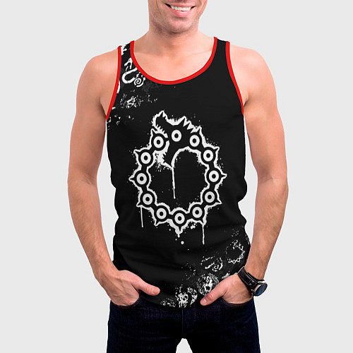Мужская майка без рукавов 7 СМЕРТНЫХ ГРЕХОВ МЕЛОДИАС СИМВОЛ ДРАКОН / 3D-Красный – фото 3