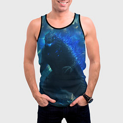 Майка-безрукавка мужская ГОДЗИЛЛА В МОРЕ, цвет: 3D-черный — фото 2