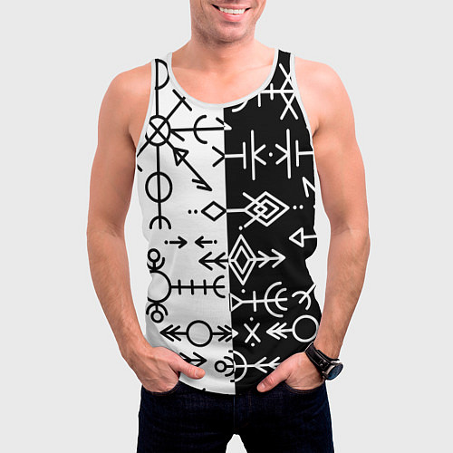 Мужская майка без рукавов ДРЕВНИЕ СЛАВЯНСКИЕ РУНЫ / 3D-Белый – фото 3