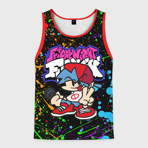 Мужская майка без рукавов FRIDAY NIGHT FUNKIN БРЫЗГИ КРАСОК, ГЕРОЙ / 3D-Красный – фото 1