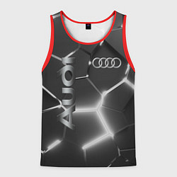 Майка-безрукавка мужская AUDI GREY 3D ПЛИТЫ, цвет: 3D-красный