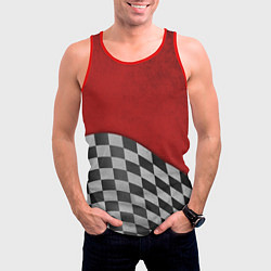 Майка-безрукавка мужская Финиш, цвет: 3D-красный — фото 2