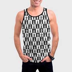Майка-безрукавка мужская Шахматы Шахматные Фигуры, цвет: 3D-черный — фото 2