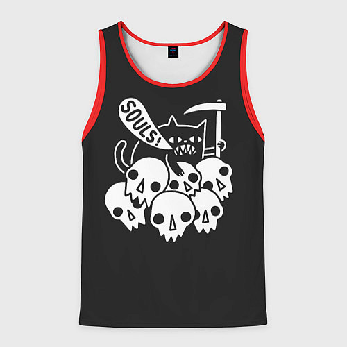 Мужская майка без рукавов Кот - Жнец / 3D-Красный – фото 1