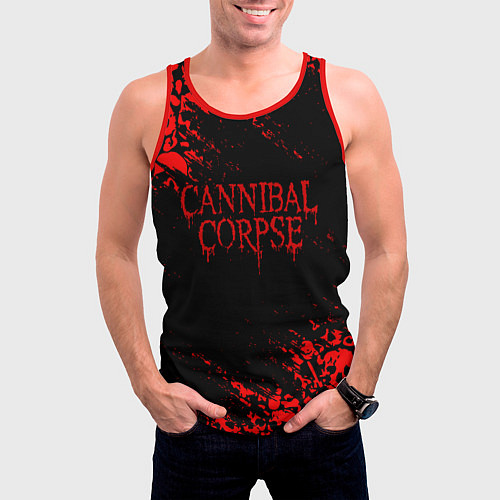 Мужская майка без рукавов CANNIBAL CORPSE КРАСНЫЕ ЧЕРЕПА / 3D-Красный – фото 3