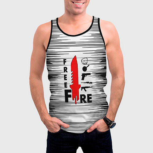 Мужская майка без рукавов Free Fire Фри Фаер, / 3D-Черный – фото 3