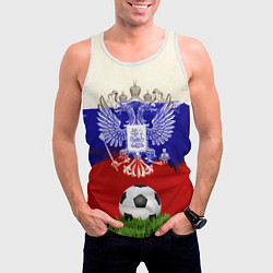 Майка-безрукавка мужская Российский футбол, цвет: 3D-белый — фото 2