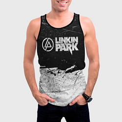 Майка-безрукавка мужская Линкин Парк Лого Рок ЧБ Linkin Park Rock, цвет: 3D-черный — фото 2