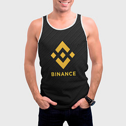 Майка-безрукавка мужская БИНАНС ЛОГО CARBON BINANCE LOGO, цвет: 3D-белый — фото 2