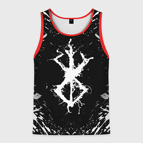 Мужская майка без рукавов БЕРСЕРК БЕЛОЕ КЛЕЙМО / 3D-Красный – фото 1