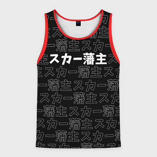 Мужская майка без рукавов SCARLXRD WHITE LOGO PATTERN КОНТУР / 3D-Красный – фото 1