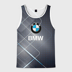 Майка-безрукавка мужская BMW Logo, цвет: 3D-белый