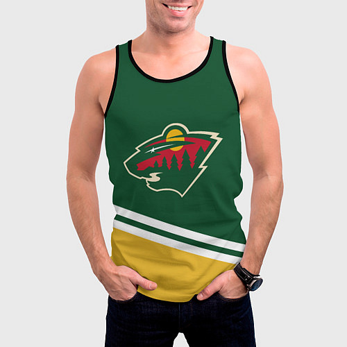 Мужская майка без рукавов Minnesota Wild NHL / 3D-Черный – фото 3