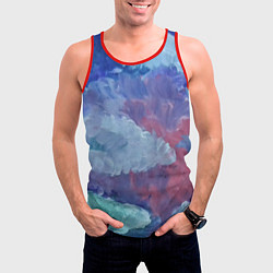 Майка-безрукавка мужская Гуашевые облака, цвет: 3D-красный — фото 2