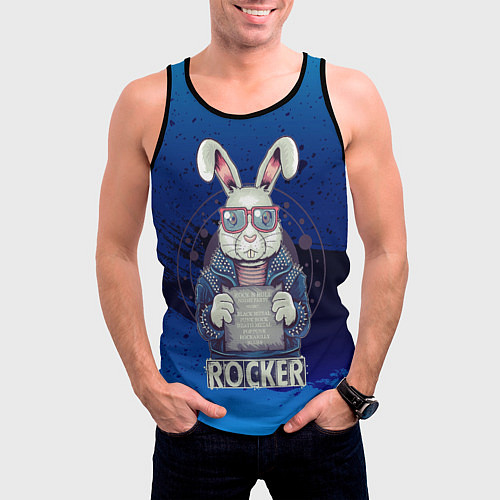 Мужская майка без рукавов Rocker! / 3D-Черный – фото 3