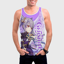 Майка-безрукавка мужская Геншин импакт: Кэ Цин, цвет: 3D-белый — фото 2