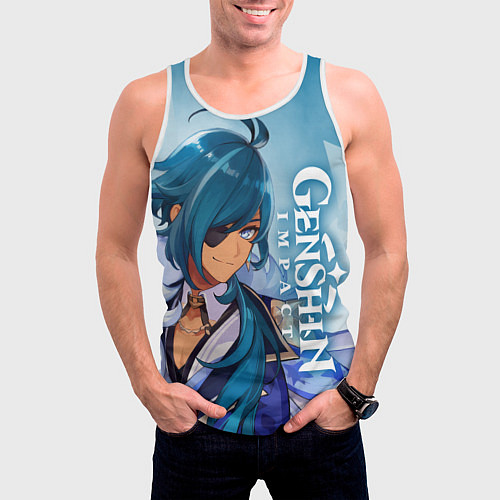Мужская майка без рукавов Геншин импакт: Кэйа / 3D-Белый – фото 3