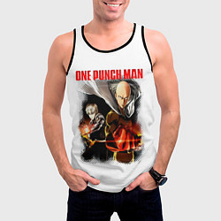 Майка-безрукавка мужская Сайтама и Генос One Punch-Man, цвет: 3D-черный — фото 2