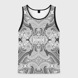 Майка-безрукавка мужская Черно-белый абстрактный узор, цвет: 3D-черный