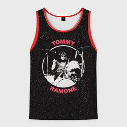 Майка-безрукавка мужская Tommy Ramone, цвет: 3D-красный
