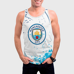 Майка-безрукавка мужская Manchester City - Футбольный клуб, цвет: 3D-белый — фото 2