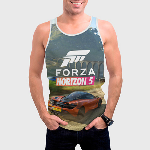 Мужская майка без рукавов Forza Horizon 5, игра / 3D-Белый – фото 3