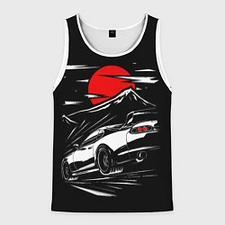 Майка-безрукавка мужская Toyota Supra: Red Moon, цвет: 3D-белый