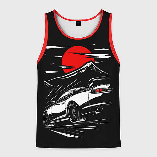 Мужская майка без рукавов Toyota Supra: Red Moon / 3D-Красный – фото 1